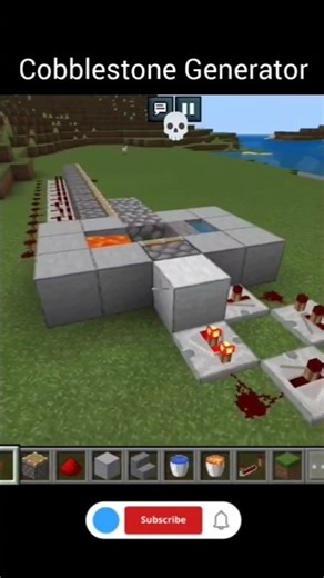 ||Automatic Cobblestone Generator In Minecraft||#game#generator#cobblestone#farm#minecraft#creative