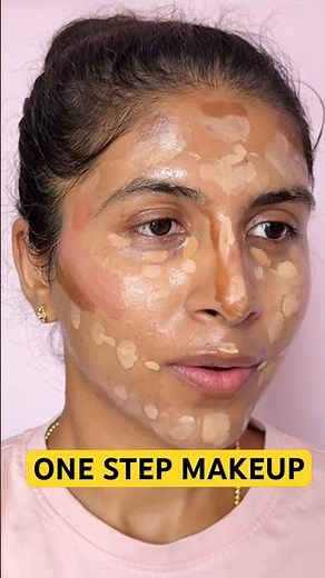 How to : All in one step makeup PERFECT FOR BEGINNERS! #makeup #shorts #trending