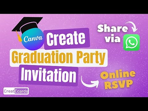 How to Make a Graduation Party Invitation in Canva Online RSVP & WhatsApp Tutorial