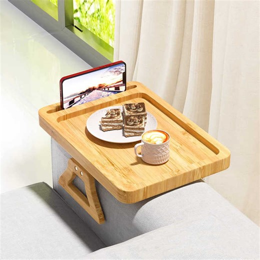 Sofa Arm Clip Table Armrest Tray Table Suitable for Coffee, Large Size Multi-Function Table Couch Arm T