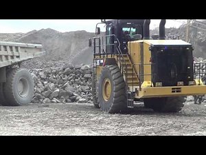 The Cat 990K working in a quarry