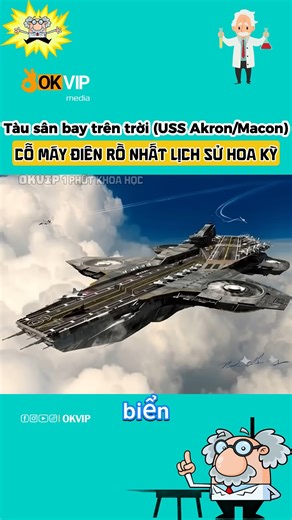 Tàu sân bay trên trời (USS Akron/Macon): Cỗ máy ĐIÊN RỒ nhất lịch sử Hoa Kỳ #giaitri #OKVIP #khoahoc #reeslviral #reesl #thuocphim #thuvi | OKVIP 1 Phút Khoa Học