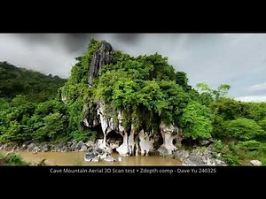 Aerial 3d Scanning. 3D Gaussian Splatting Tests - Cave Mountain