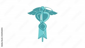 Caduceus medical symbol icon animation cartoon best object isolated on white background