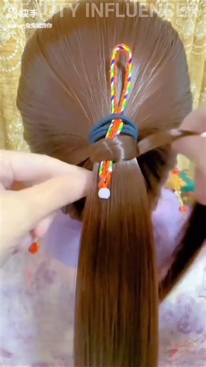 How to Create a Stylish Bow Ponytail Hairstyle. #BowHairstyle#HairBow#CuteHairstyle#PonytailStyle.