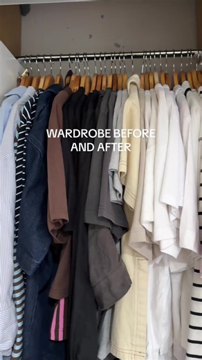 Wardrobe declutter before and after so satisfying #wardrobe #organizedhome #organisation #declutter