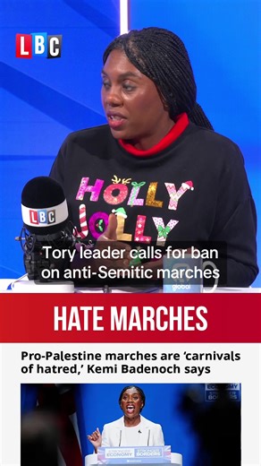 Tory leader Kemi Badenoch blames 'Islamist extremism' for the rise in anti-Semitism. #lbc #iaindale #kemibadenoch #protest #ukpolitics