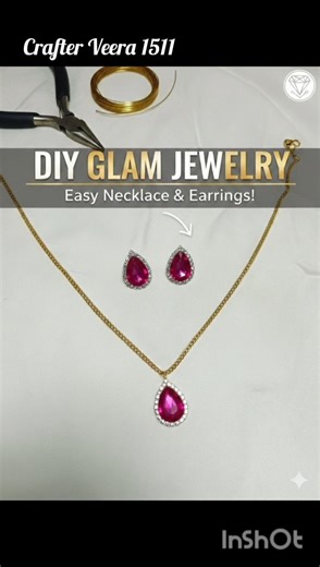 DIY Pink Diamond Jewelry Set | Easy Step-by-Step #JewelryMaking#shorts #viral #trending #shortsfeed
