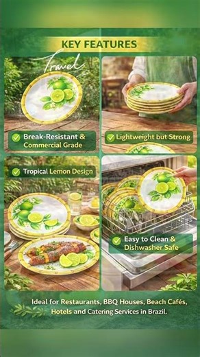 Tropical Melamine Dinnerware for Restaurants Perfect for Brazil Market