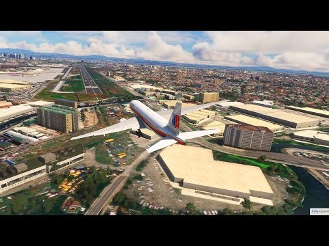 SMALL AIRPORT!! HARD Landing Boeing 747 at Manila Airport