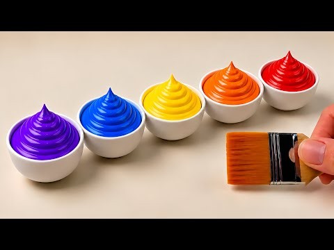 🎨What Happens When WHITE Meets RainbowColors? | Satisfying Color Mixing BASICCOLOR.💜