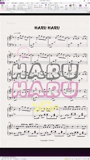 Haru Haru Piano Sheet - Learn to Play the Popular Hit Song
