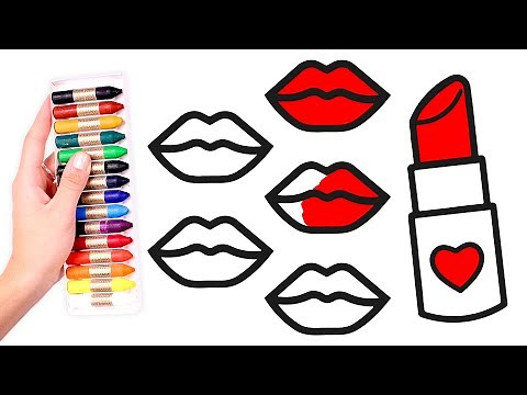Dibuja y Colorea 5️⃣ LABIOS de colores 💋🌈💄 Videos para niños