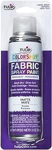Tulip ColorShot Instant Fabric Spray Paint, Permanent Color Spray-On Fabric Paint, 3oz, Purple