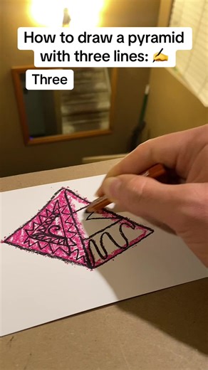 How to draw a pyramid with three lines ✍️