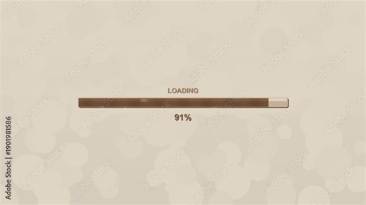 Progressbar loading animation showing completion at one hundred percent with dots filling up steadily during the process