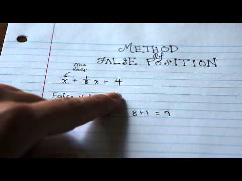 Ancient Egyptian Math: Method of False Position