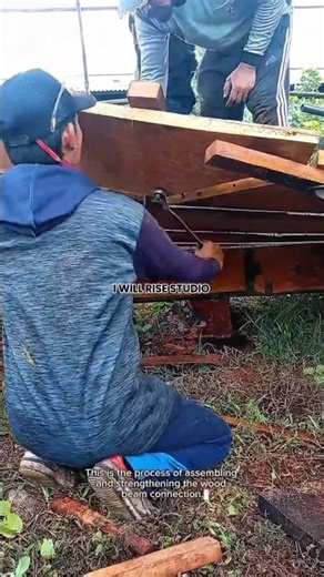 Manual Bolt Tightening Process on Heavy Timber Frame Construction