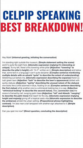 THE BEST CELPIP SPEAKING BREAKDOWN (Sample Answer Included). MUST WATCH!