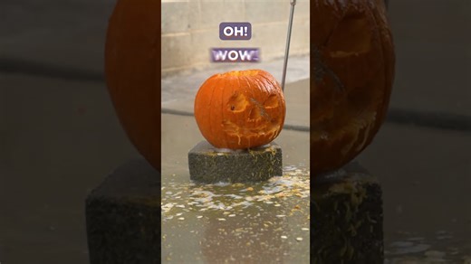 Carving a pumpkin with a power washer shows surprising results