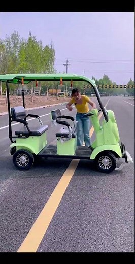 Cute Frog Electric Sightseeing Cart | 4-Seat Family Golf Car #wontool