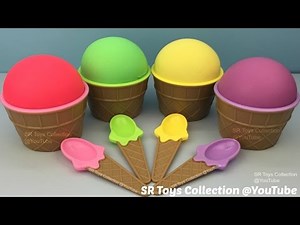 Play Doh Ice Cream Surprise Cups and Toys Finding Dory Mickey Mouse TMNT Disney Frozen Chocolate Egg