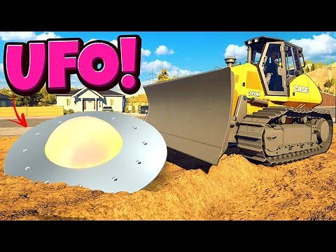 I Buried a SECRET UFO on a Site in the Construction Simulator Game?!