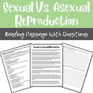 Sexual & Asexual Reproduction Reading Passage Worksheet with Writing Task