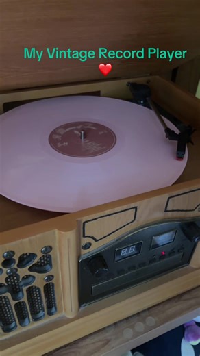 Vintage Record Player with Cassette Function