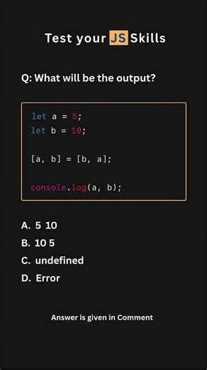 What will be the output? #javascript #programming #reels