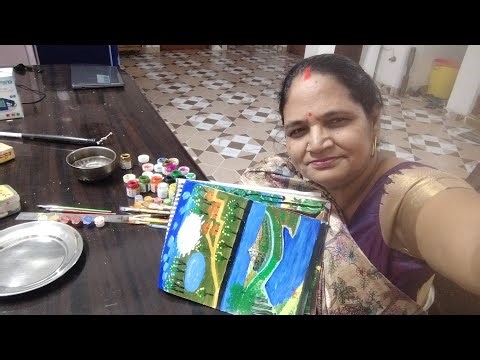 live Acrylic painting for beginners/easy mountains and lake painting/beautiful mountains painting/