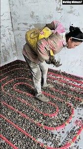 🚧🪨 Floor Insulation: Manual Gravel Layout on Heating System Grid