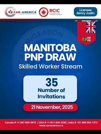 Manitoba PNP Draw – 21 November 2025 | Skilled Worker Stream | 35 Invitations Issued