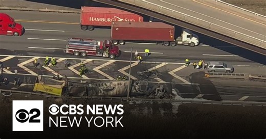 Truck goes up in flames, causing heavy delays on NJ Turnpike