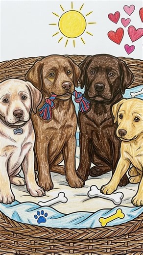 Labrador Coloring Pages – Labrador Life Collection #coloringpages #coloringadventure