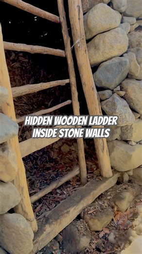 Ancient Wooden Ladder Inside a Stone Structure | Hidden Mountain Architecture #TraditionalCraft