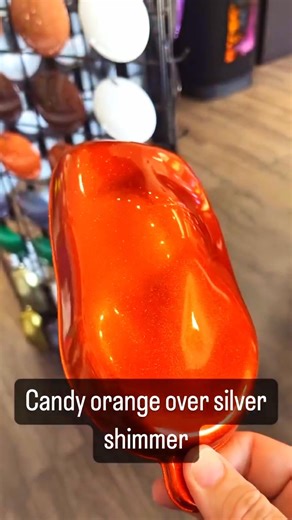 3.5K views · 74 reactions | Candy Orange over Silver Shimmer .⁠ Order Here ️⁠ .⁠ USA: https://usa.specialistpaints.com/ ⁠ UK/EU: ⁠https://www.specialistpaints.com/ .⁠ #custompaintsinc #kustompaint #hotrodmagazine #musclecars #custompaintjob #kustomkulture #Kustomculture #modified #tuning #custompaintedguitars #customguitarpainting #chameleonpaint #Kustomcanz #aerosol #spraypaint #rattlecanpaintjob #metalflakepaint | Custom Paints | Facebook
