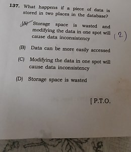 What happens if a piece of data is stored in two places in the ... | Filo