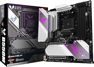 MAXSUN iCraft B550 Gaming M-ATX Motherboard, 14+2 Power Stages AMD AM4 Zen 3, DDR4, PCIe 4.0, SATA 6Gb/s, Dual M.2, USB 3.2 HDMI/DP, 2.5G LAN Micro ATX AMD Ryzen 5000 Series Processors CPU