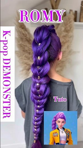 💖 Tuto Coiffure K-POP DEMONSTER – Le look de Romy facile à refaire ! 💇‍♀️✨#kpopdemonhunters #tuto