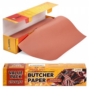 Katbite Butcher Paper Roll - 17 inch x 190 ft Roll of Food Grade Peach Butcher Paper for Smoking Meat - Unbleached, Unwaxed, and Uncoated Kraft Paper Roll