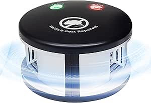 X-PEST Ultrasonic Rodent Repeller Indoor, 360° Squirrel Repellent Mice Deterrent, 3 Mode Switch with Pressure Wave, Plug in Multiple Pest Deterrent Control, Black