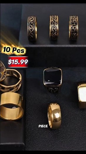 The Ultimate 10-Piece Vintage Men's Ring Set You Need! 💍🔥