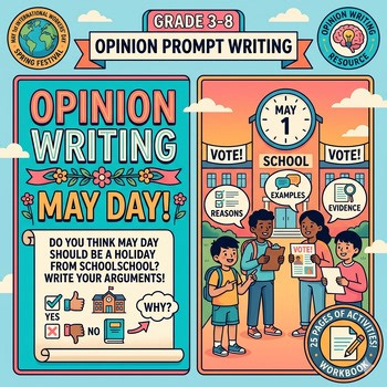 May Day Writing Fun! 25 Spring-Themed Prompts for Grades 3rd,4th,5th,6th,7th,8th