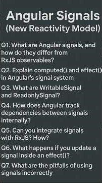 Interview Question for "Angular Signals (New reactivity Model)" in Angular #angular