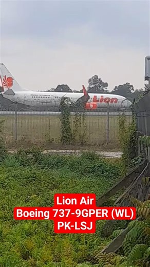 Lion Air ライオンエア Boeing 737-900ER PK-LSJ backtrack after landing from BTH #lionair #shorts