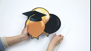 Ruisita 10 Pieces Black and Gold 2023 Grad Yard Signs Party Outdoor Lawn Decorations Graduation Yard Signs with 20 Stakes, Grad 2023 Door Banners for Graduation Party Supplies Decorations