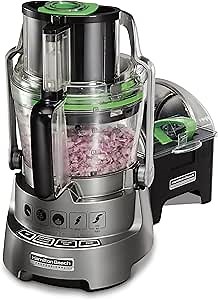 Hamilton Beach Professional Stack & Snap Food Processor for Slicing, Shredding and Kneading, Extra-Wide Feed Chute, 14 Cups Dicing, Stainless Steel