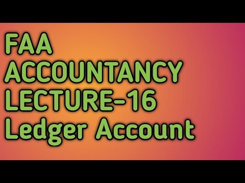 FAA JKSSB LECTURE-16 Topic Ledger Accounts