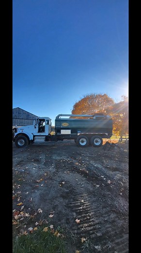 After lots of planning, designing, and building, we have our new to us truck setup to be able to switch from the silage box to our new Diller manure tank! Today, we spread the first load of manure with it. Besides a couple of hydraulic fittings needing to be tightened, everything went well ! | Miller Farm